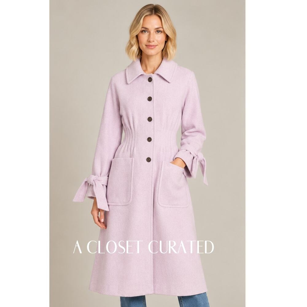 Rebecca Taylor Melton Coat Wool 4 Purple NEW
